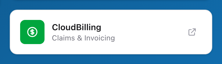 The Billing tile on the Unified Solutions SSO dashboard.