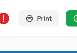 The Print button in the top right of a CloudPCR record. It opens the PCR as a PDF in a new tab.