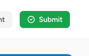 The Submit button in the top right of a CloudPCR record. It runs a full NEMSIS validation and finalizes the report.