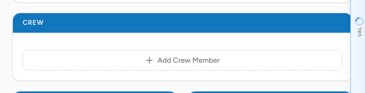 The Crew section on the Incident tab with Add Crew Member and the list of crew members on the call.