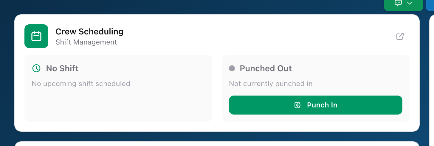 The Crew Scheduling tile on the Unified Solutions dashboard.
