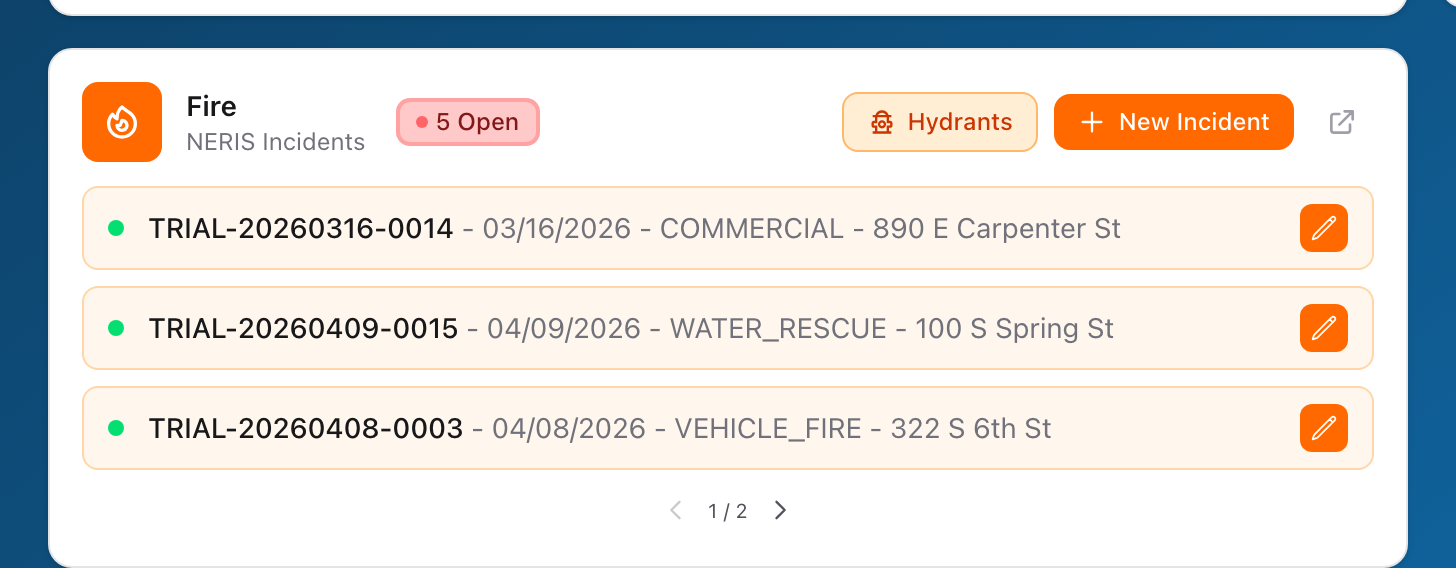 The Fire tile on the Unified Solutions dashboard.